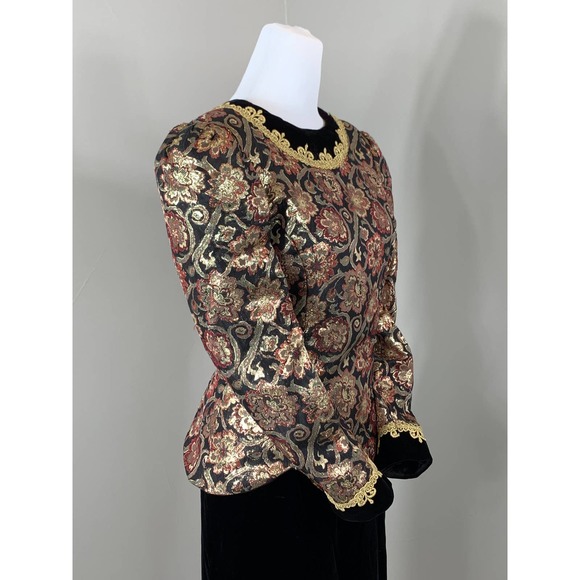 Vintage 90s Jessica McClintock VictorianGoth SteamPunk Witchy Belle Epoque Dress - Picture 8 of 11